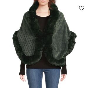 Elegant Green Faux Fur Women's Sweater